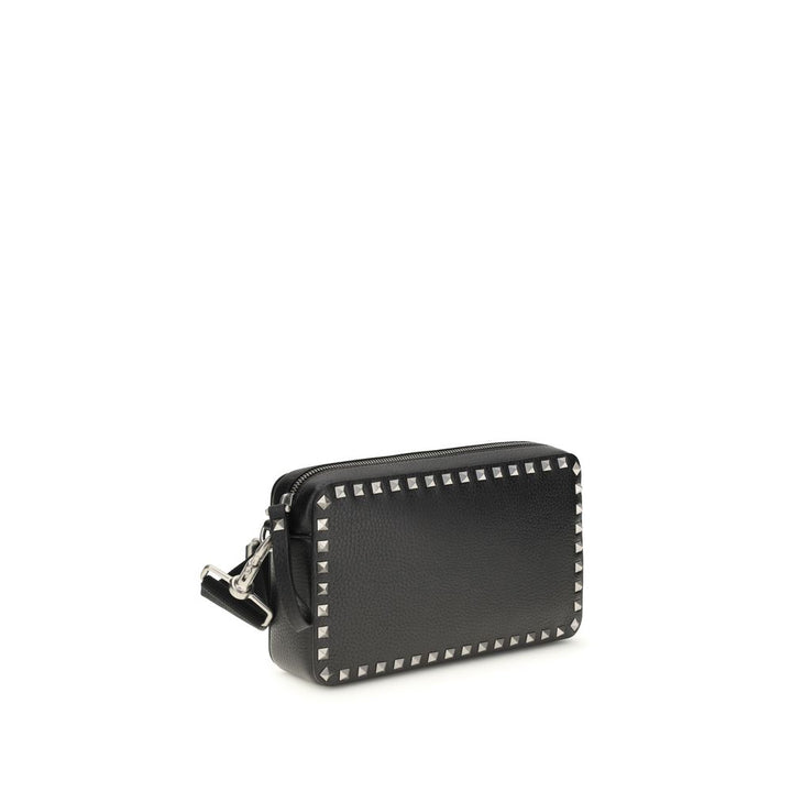 Bolso de hombro Valentino Garavani negro de piel de becerro Bos Taurus