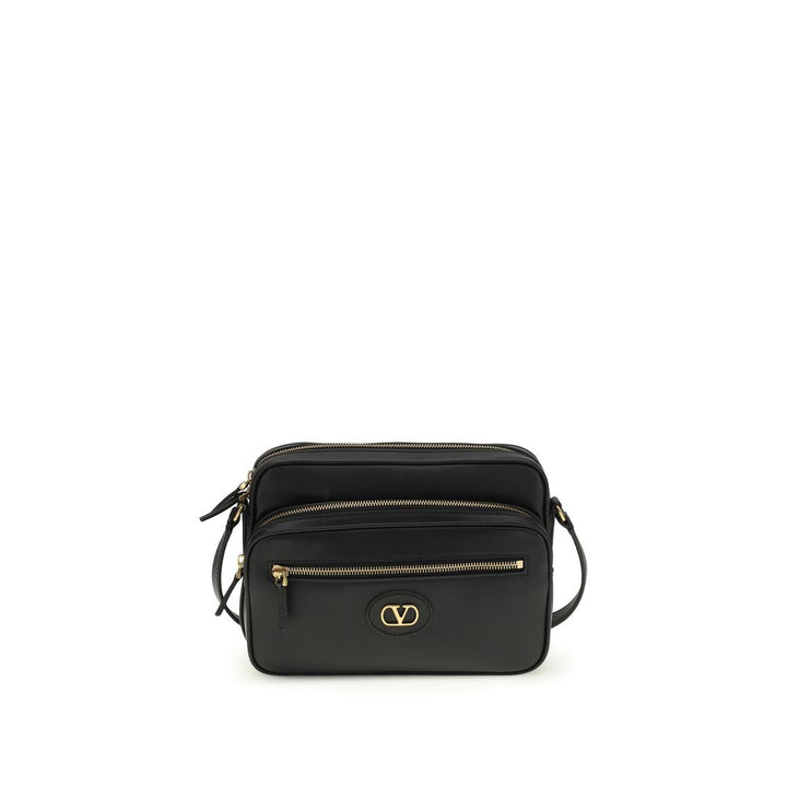 Bolso de hombro Valentino Garavani negro de piel de becerro Bos Taurus