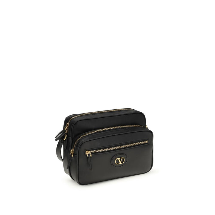 Bolso de hombro Valentino Garavani negro de piel de becerro Bos Taurus