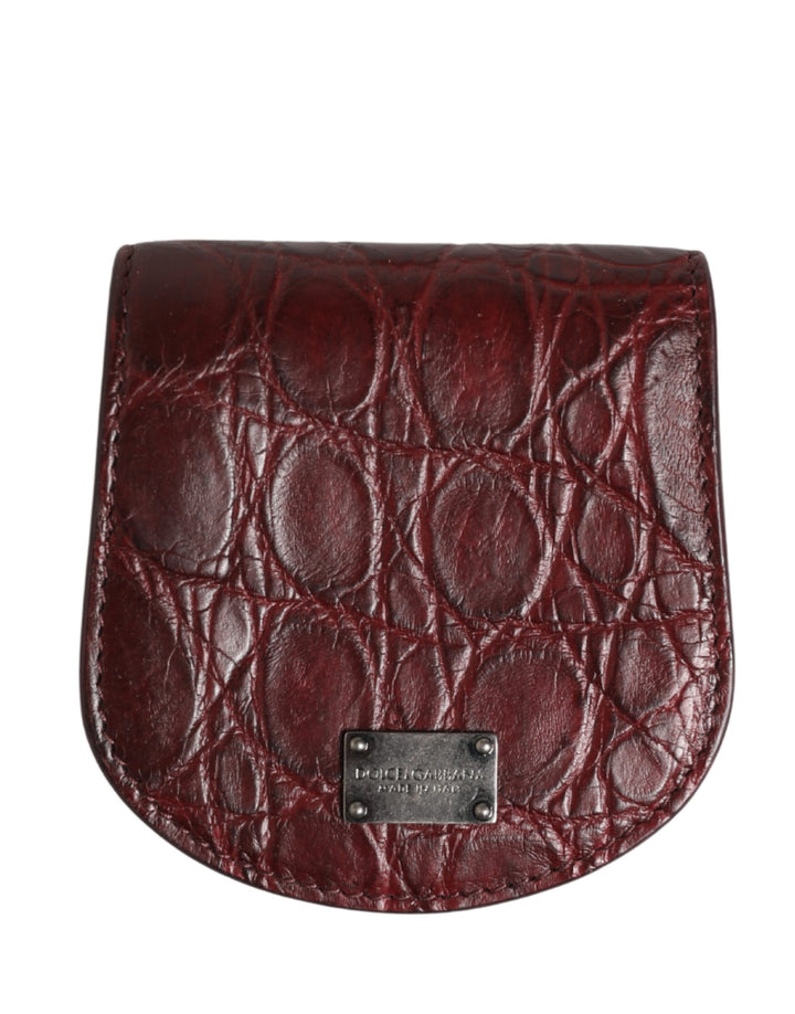 Estuche/Billetera de Bolsillo para Condones de Piel Exótica Color Borgoña Dolce & Gabbana