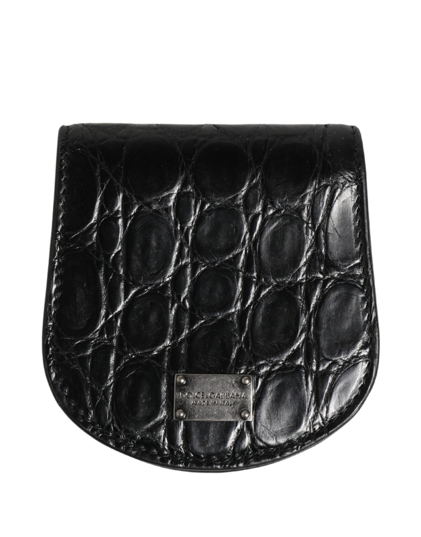 Étui à préservatifs Dolce & Gabbana en peau exotique noire Portefeuille de poche