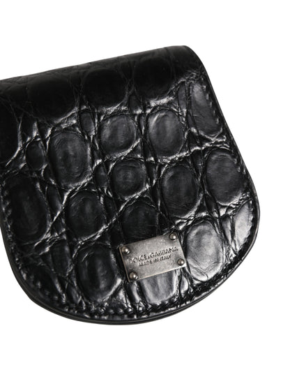 Étui à préservatifs Dolce & Gabbana en peau exotique noire Portefeuille de poche