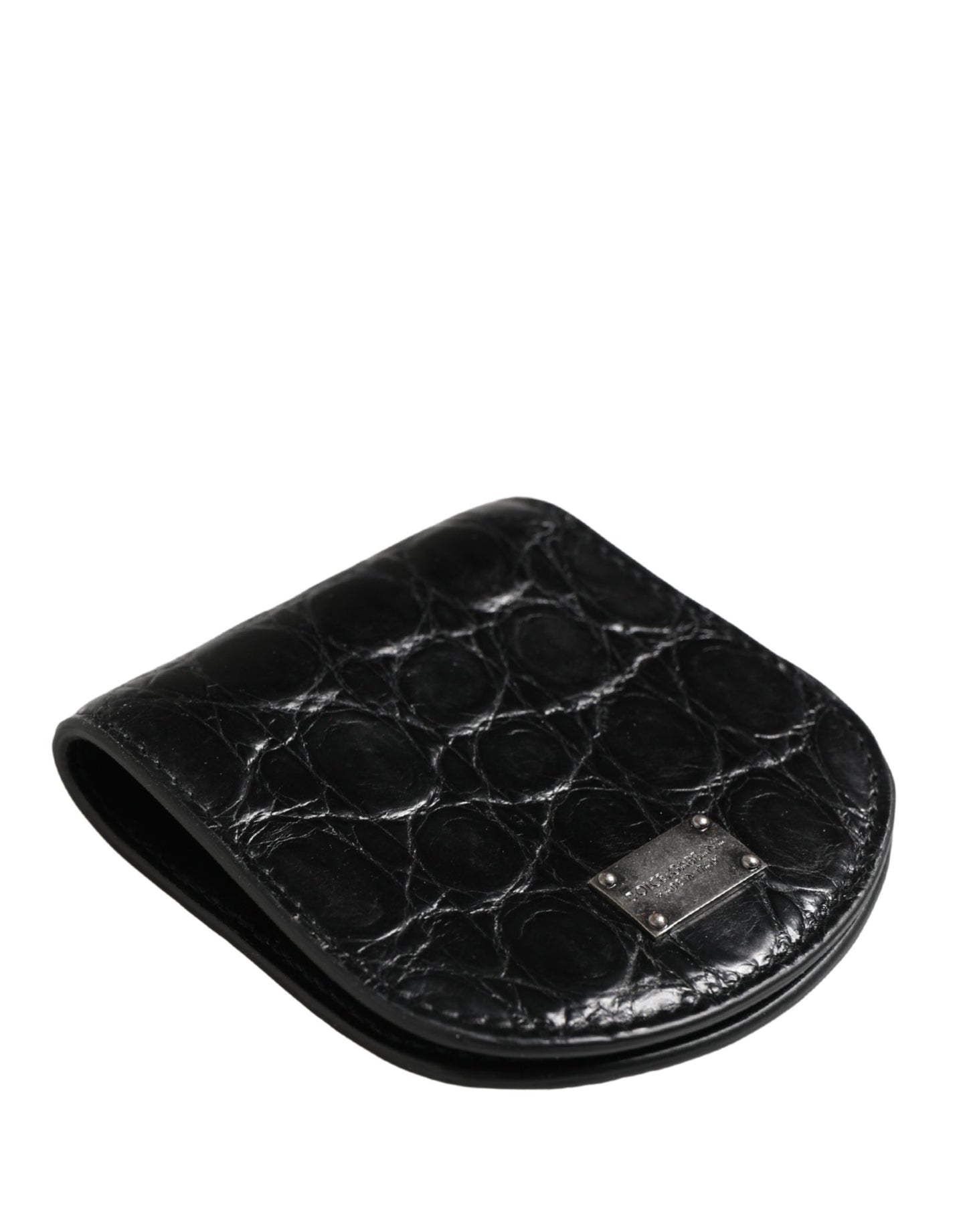 Étui à préservatifs Dolce & Gabbana en peau exotique noire Portefeuille de poche