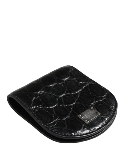Étui à préservatifs Dolce & Gabbana en peau exotique noire Portefeuille de poche