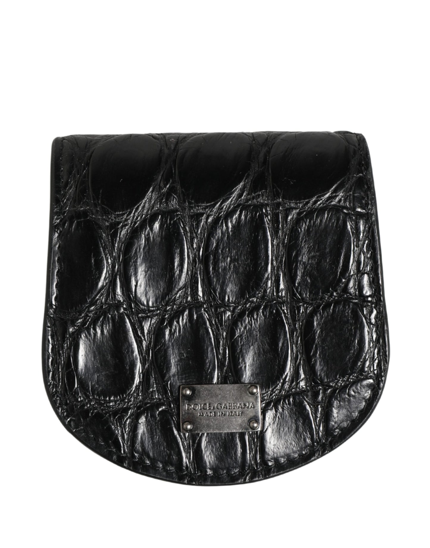 Étui à préservatifs Dolce & Gabbana en peau exotique noire Portefeuille de poche