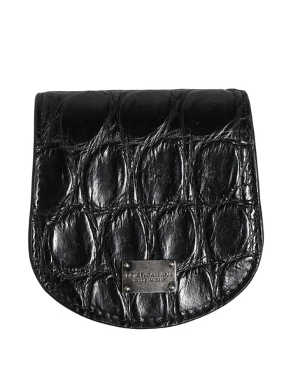 Étui à préservatifs Dolce & Gabbana en peau exotique noire Portefeuille de poche