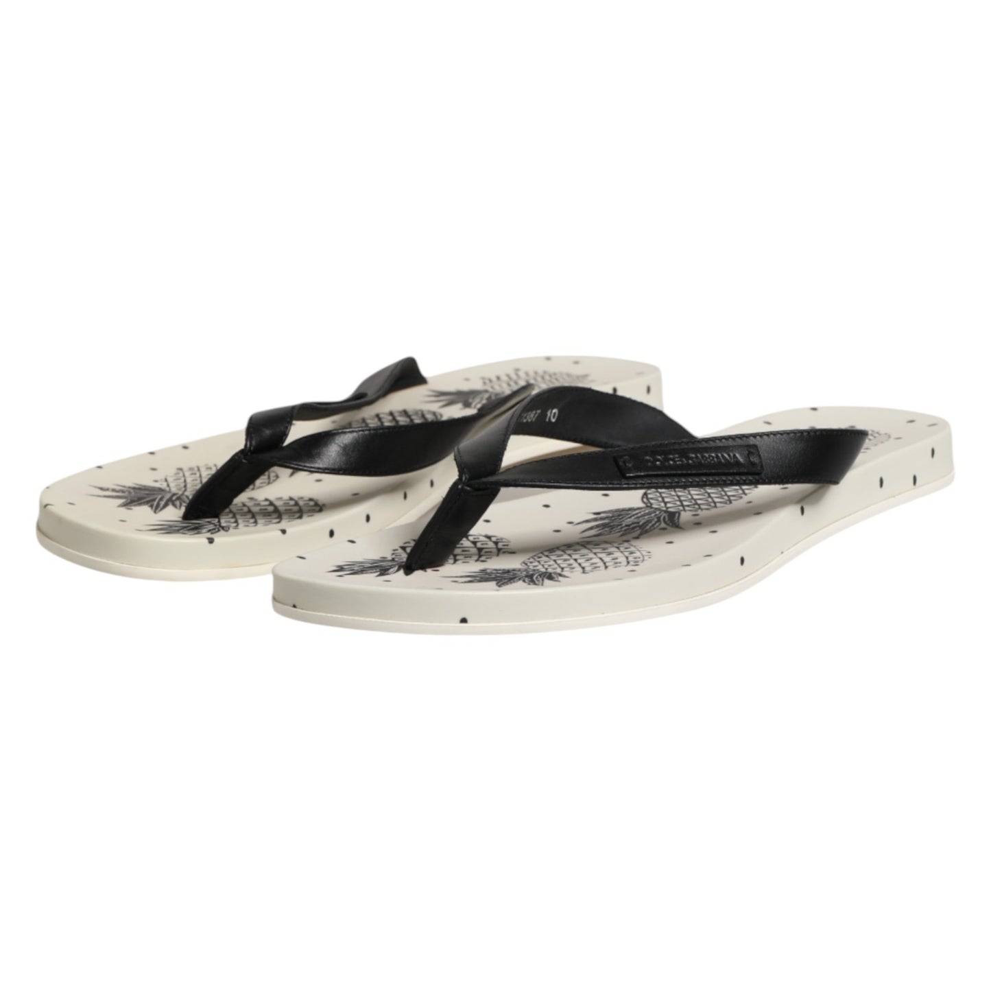 Chanclas con estampado de piña blancas Dolce & Gabbana
