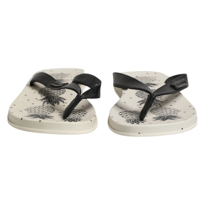 Chanclas con estampado de piña blancas Dolce & Gabbana