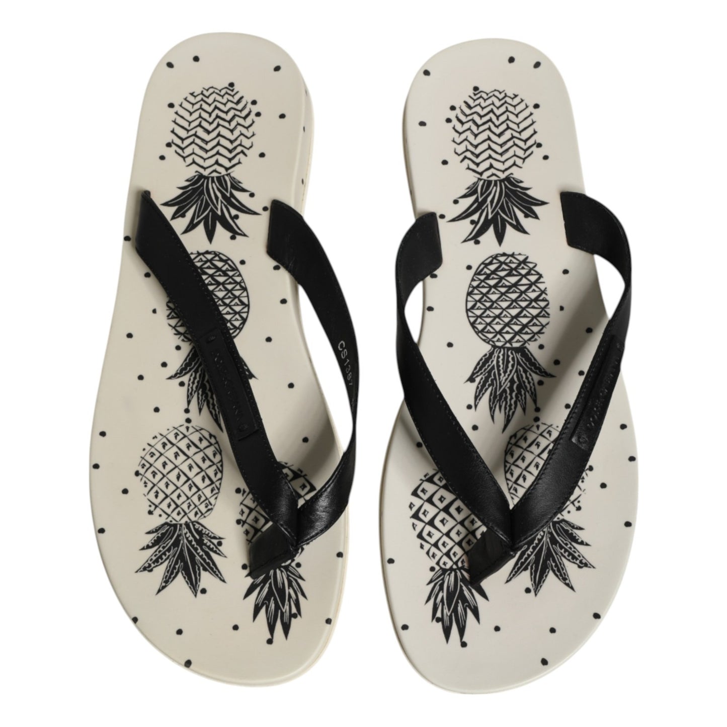 Chanclas con estampado de piña blancas Dolce & Gabbana
