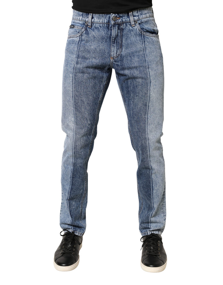 Dolce & Gabbana Two Tone Blue Cotton Regular Men Denim Jeans