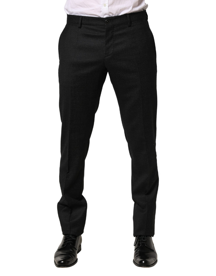 Pantalones de vestir ajustados de lana negra para hombre Dolce & Gabbana