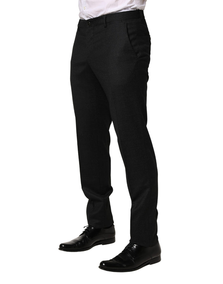 Pantalones de vestir ajustados de lana negra para hombre Dolce & Gabbana