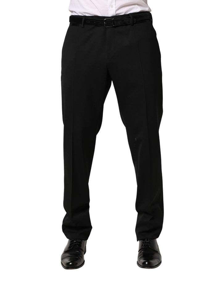 Pantalones de vestir ajustados de lana negra para hombre de Dolce & Gabbana