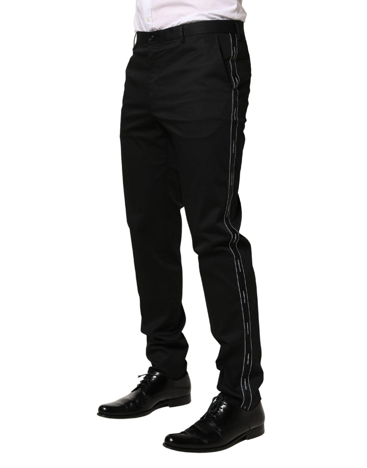 Pantalones de vestir ajustados de algodón negro para hombre Dolce & Gabbana