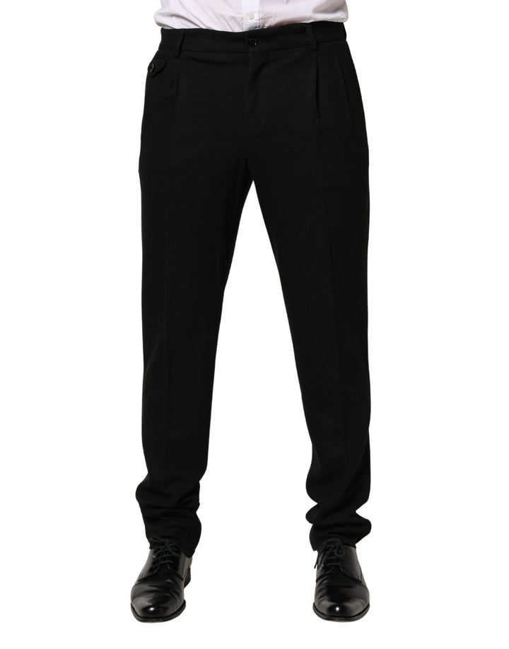 Dolce & Gabbana Pantalones de Vestir de Lana Negros Ajustados para Hombre