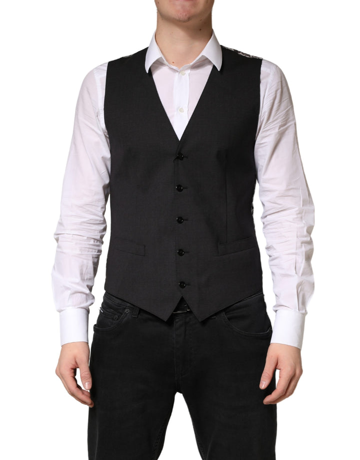 Gilet de costume formel homme en laine noire Dolce & Gabbana
