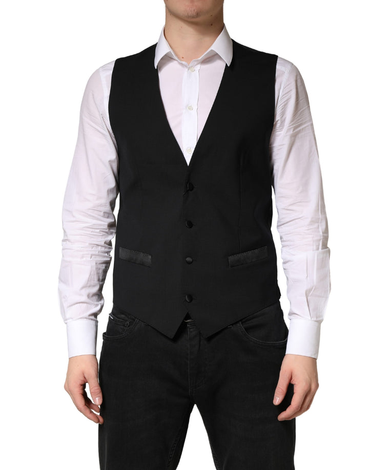 Gilet de costume formel homme en laine noire Dolce & Gabbana