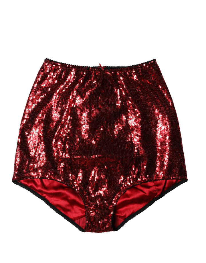 Ropa interior faja de talle alto con lentejuelas rojas Dolce & Gabbana