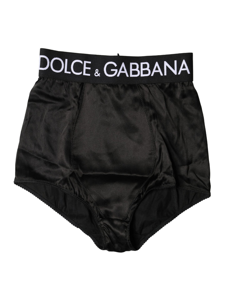 Braga de cintura alta con logo negro Dolce & Gabbana