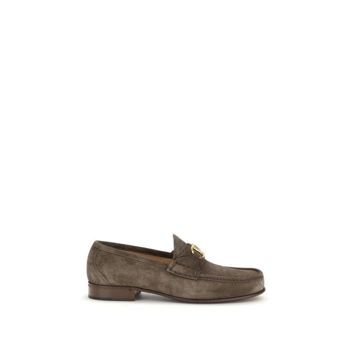 Mocasines sin cordones Valentino Garavani de piel de becerro marrón Bos Taurus