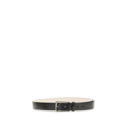 Brunello Cucinelli Ceinture classique en cuir de veau noir Bos Taurus