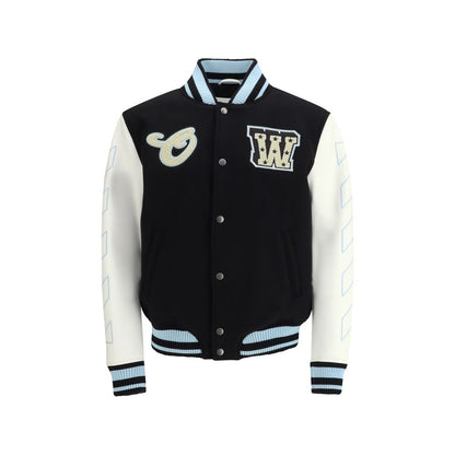 Bomber Off-White en laine noire Oves Aries