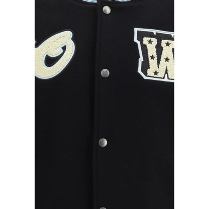 Bomber Off-White en laine noire Oves Aries