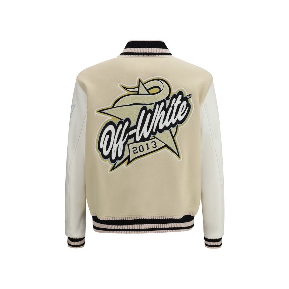 Bomber Off-White en laine beige Oves Aries