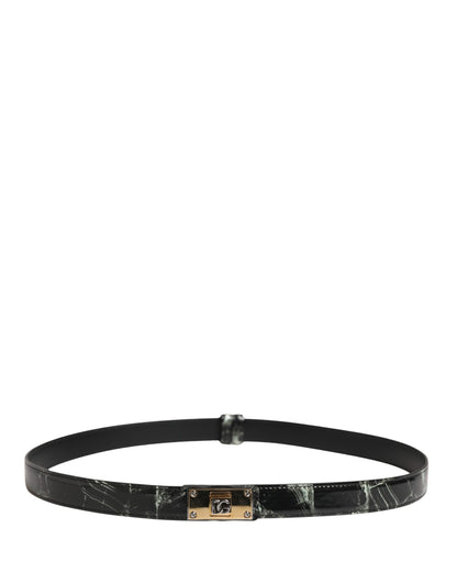 Ceinture en cuir à boucle logo DG Dolce & Gabbana pour homme - Noir Marbre