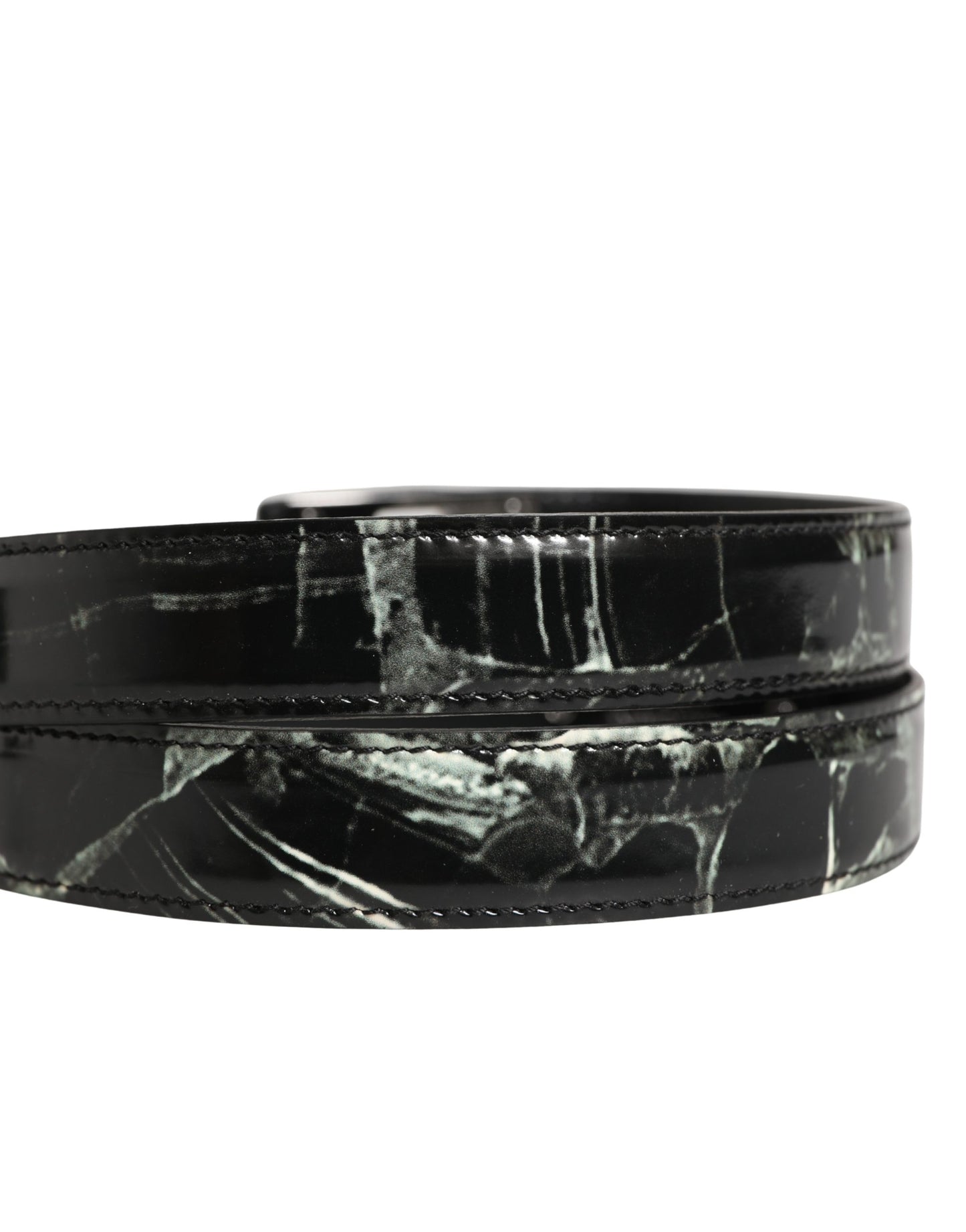 Ceinture en cuir à boucle logo DG Dolce & Gabbana pour homme - Noir Marbre