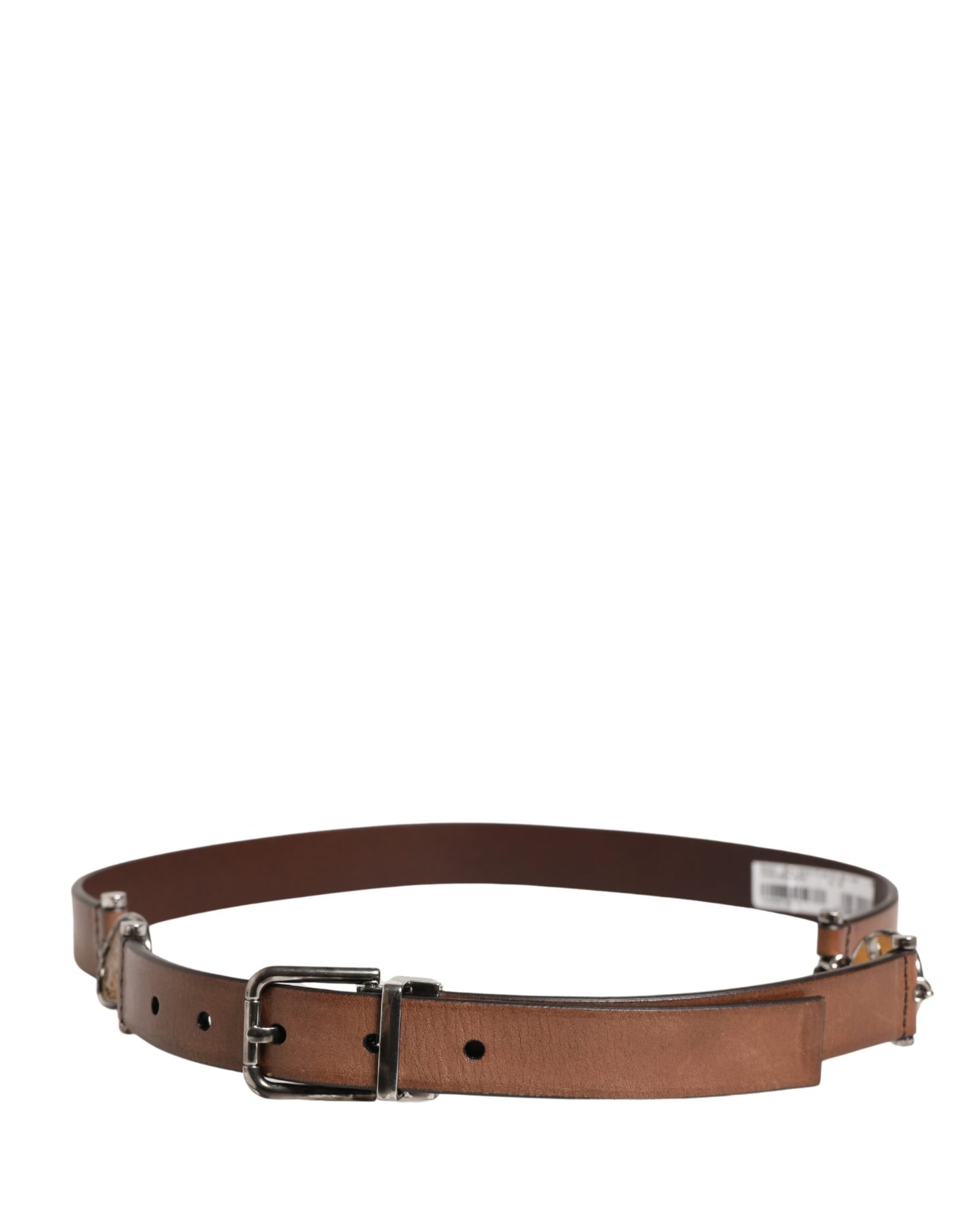 Ceinture Dolce & Gabbana en cuir marron avec boucle métallique pour homme