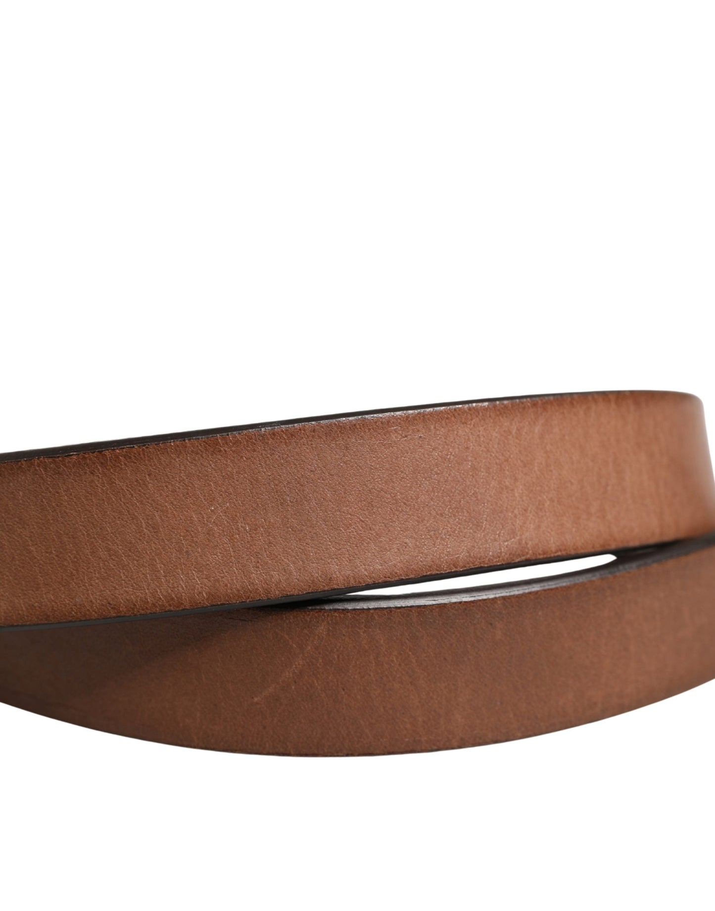Ceinture Dolce & Gabbana en cuir marron avec boucle métallique pour homme