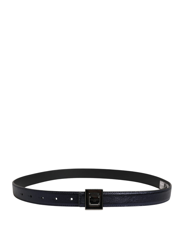Cinturón Dolce & Gabbana para hombre, de piel negra, con hebilla cuadrada clásica