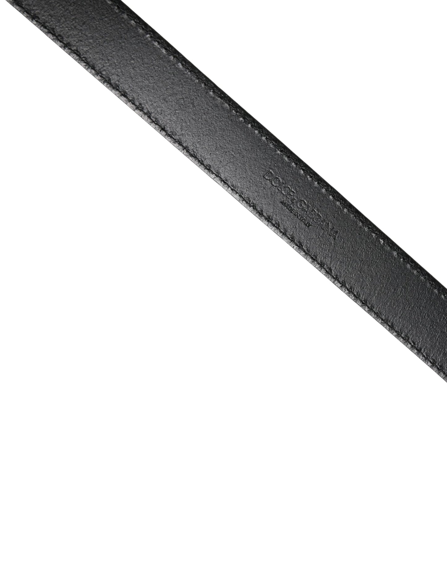 Ceinture Dolce & Gabbana en cuir noir classique avec boucle carrée pour homme