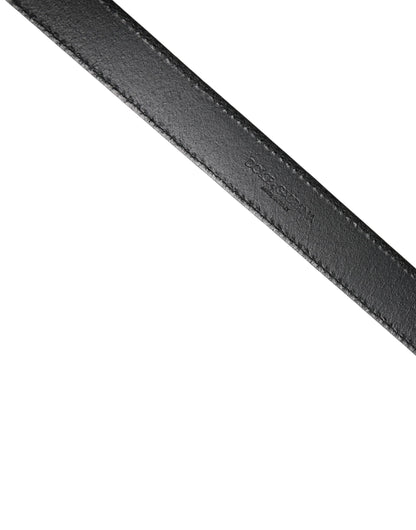 Ceinture Dolce & Gabbana en cuir noir classique avec boucle carrée pour homme