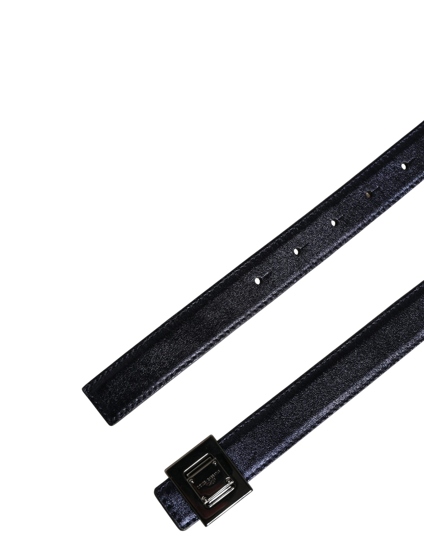 Ceinture Dolce & Gabbana en cuir noir classique avec boucle carrée pour homme