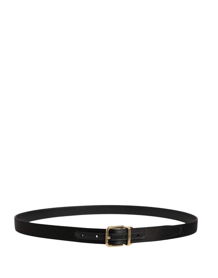 Dolce & Gabbana Men Black Classic Viscose Metal Buckle Belt