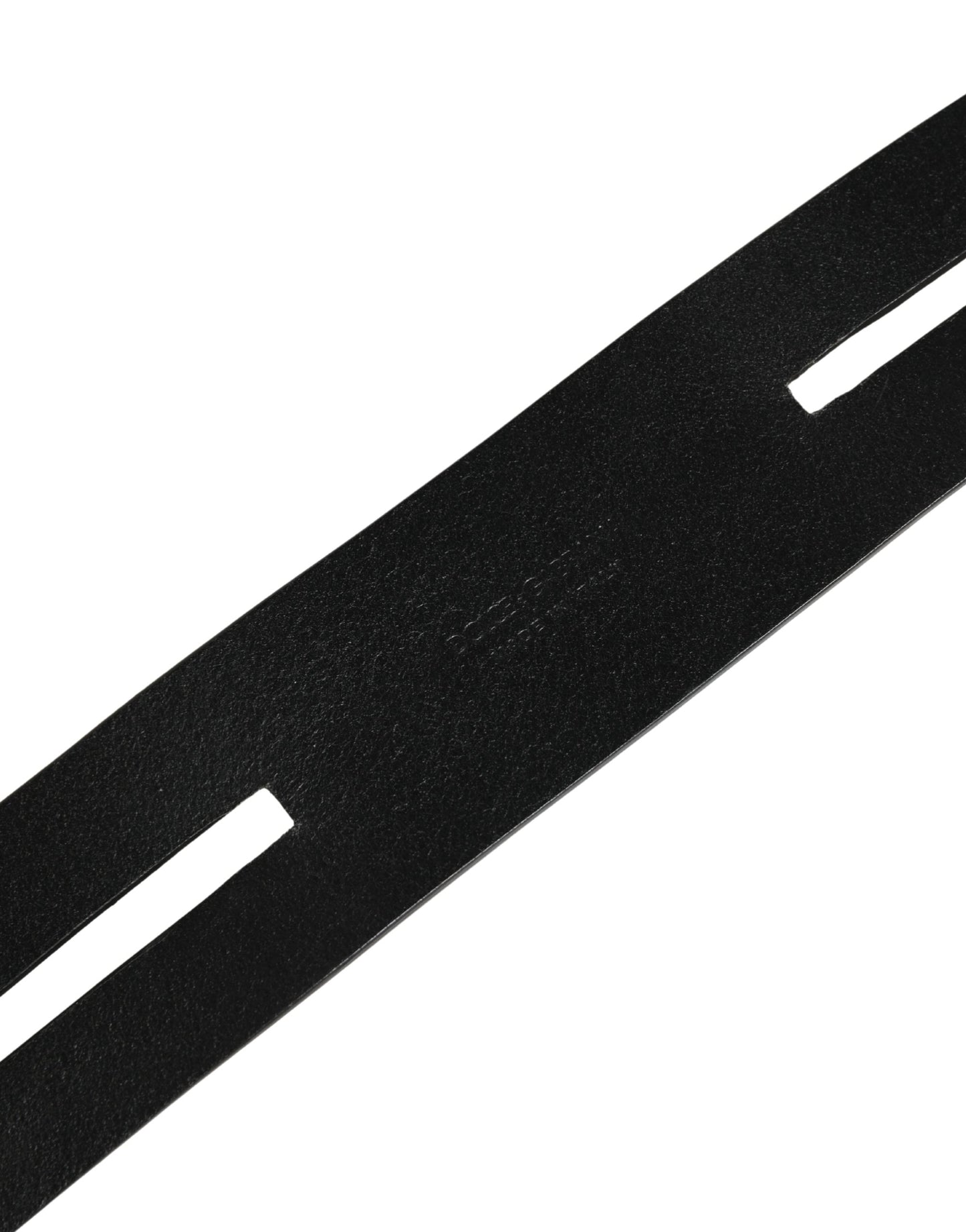 Ceinture Dolce & Gabbana en cuir noir à double sangle et boucle argentée