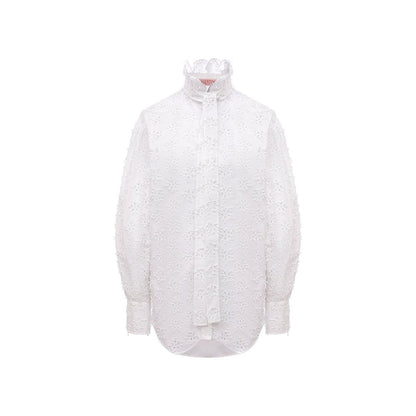 Valentino White Cotton Blouse