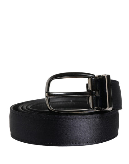 Cinturón Clásico Dolce & Gabbana para Hombre, Negro, Viscosa con Hebilla Metálica