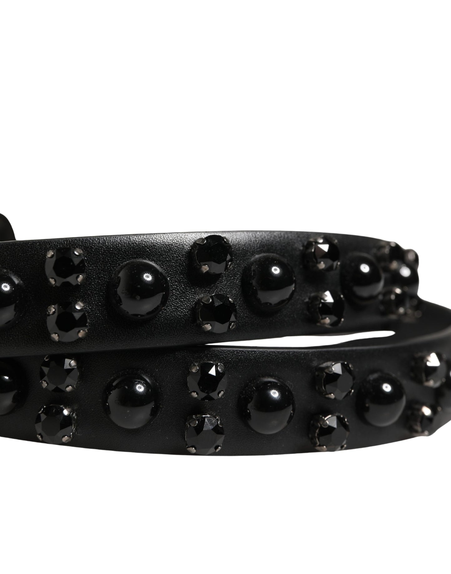 Cinturón Dolce & Gabbana para Hombre de Piel de Becerro Negra con Hebilla Metálica Adornada