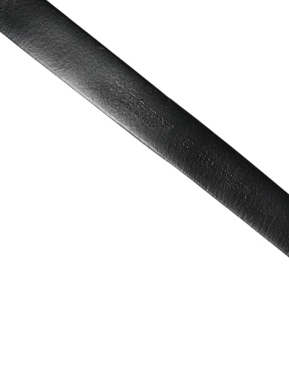 Cinturón Dolce & Gabbana para Hombre de Piel de Becerro Negra con Hebilla Metálica Adornada