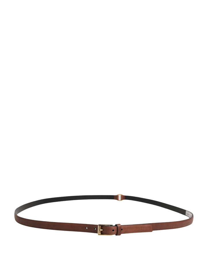 Cinturón Dolce & Gabbana para hombre de cuero marrón con hebilla de metal clásica