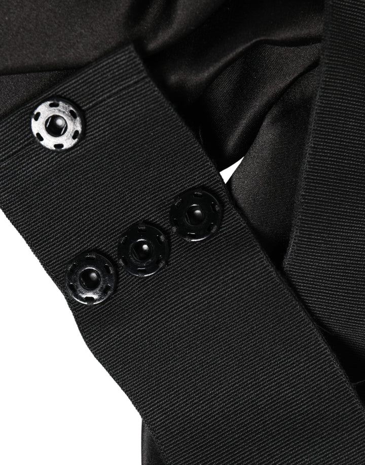 Ceinture large en satin de soie noire pour femme Dolce & Gabbana
