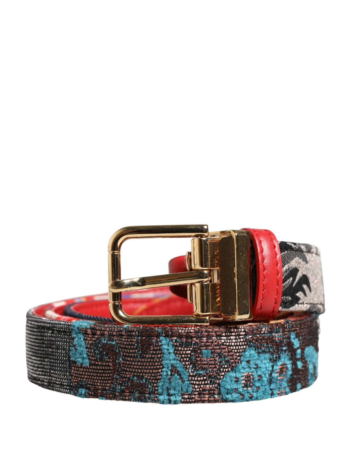Cinturón Dolce & Gabbana de jacquard floral multicolor con hebilla metálica