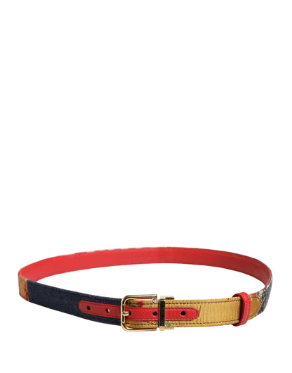 Cinturón Dolce & Gabbana de jacquard floral multicolor con hebilla metálica