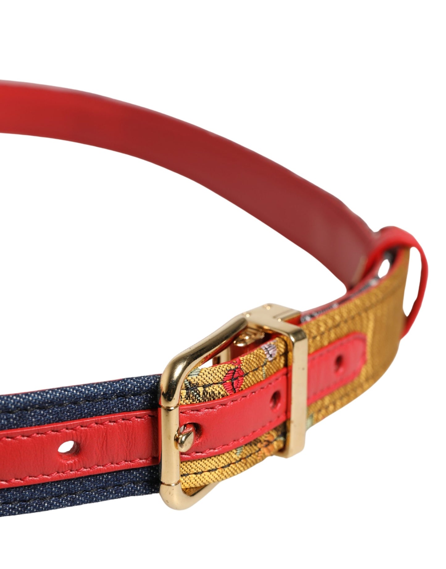 Cinturón Dolce & Gabbana de jacquard floral multicolor con hebilla metálica
