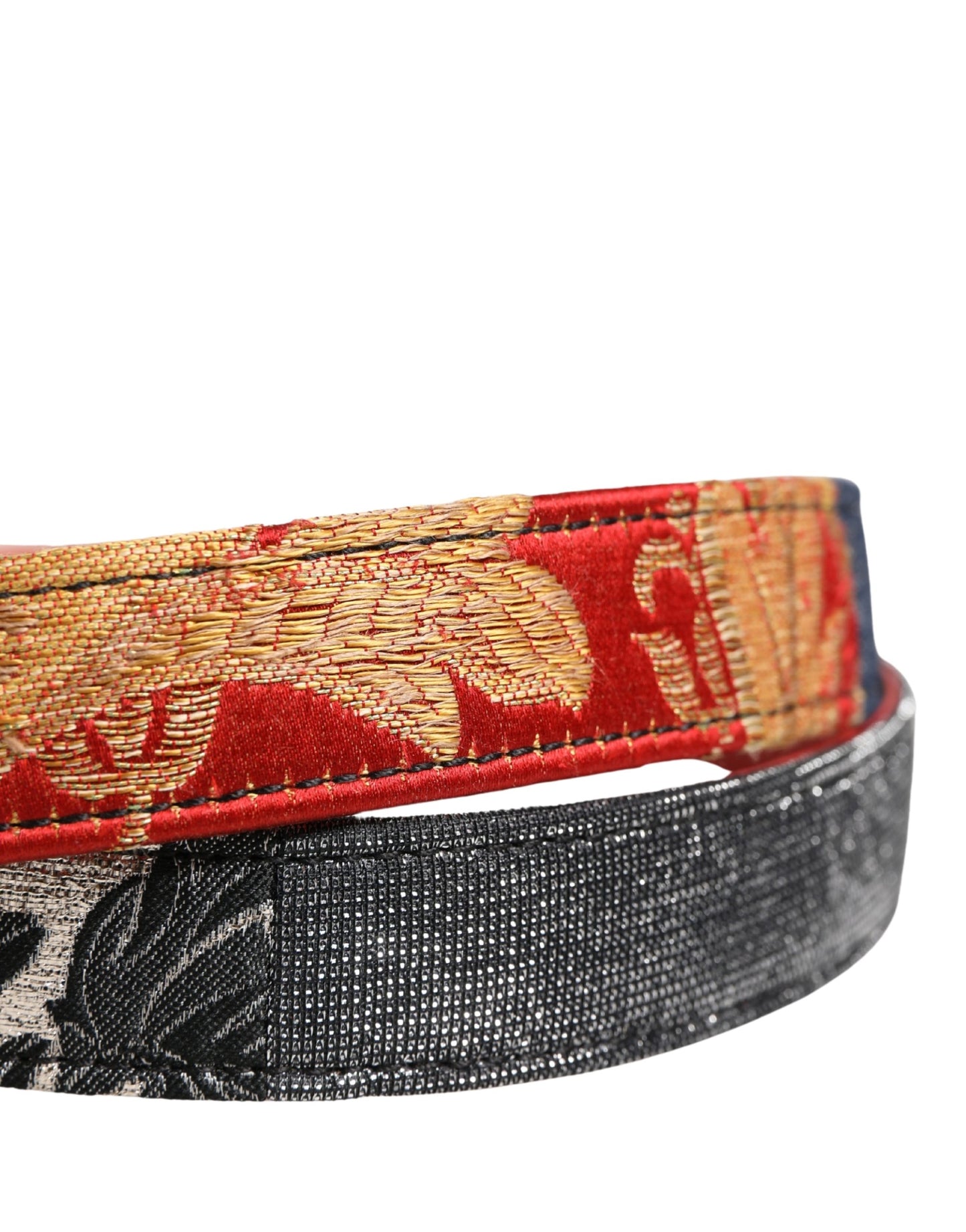 Cinturón Dolce & Gabbana de jacquard floral multicolor con hebilla metálica