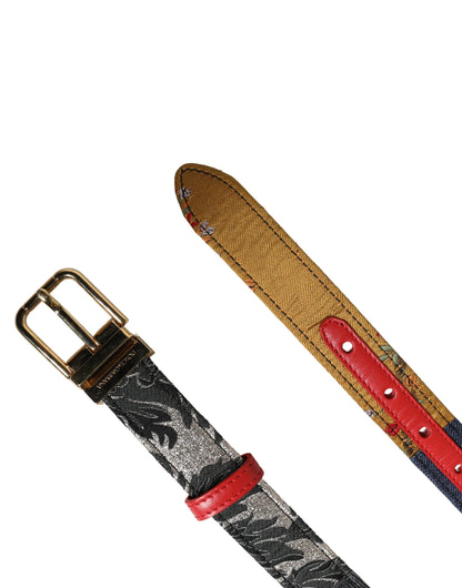 Cinturón Dolce & Gabbana de jacquard floral multicolor con hebilla metálica