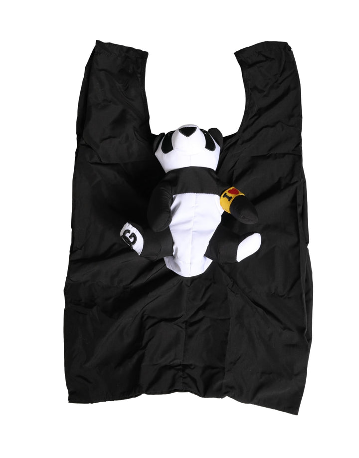 Bolso Ecobag Dolce & Gabbana para hombre, de poliéster negro, con diseño de panda de peluche